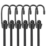 Kshineni 24 inch Bungee Cords with Hooks, 6 Pcs Heavy Duty Outdoor Elastic Bungee Straps for Luggage, Camping, Tarps, Bike Rack,
