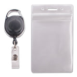 Advantus 91129 Resealable ID Badge Holder Cord Reel Vertical 2 5/8 x 3 3/4 Clear 10/Pack