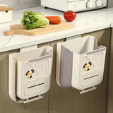 YJPPDD Hanging Trash Can for Kitchen Cabinet Door, 2.64 Gallon Hanging Trash Can with Space-Saving Design, Collapsible Waste Bin