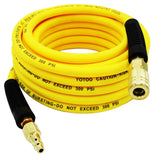 YOTOO Hybrid Air Hose 1/4-Inch by 25-Feet 300 PSI Heavy Duty, Lightweight, Kink Resistant, All-Weather Flexibility with 1/4-Inch