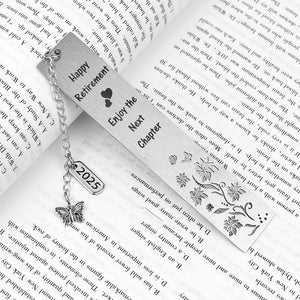 Quimoy Happy Retirement Bookmark 2025, Best Gifts for Retirement, Retirement Gift for Woman Coworker Employee Boss Leader Friend