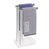 NearMoon Hand Towel Holder with Balanced Marble Base, SUS304 Stainless Steel Stand Towel Ring L Shape Hand Towel Rack Free-Stand