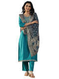 Libas Women'S Silk Blend Kurta Set (Gs1032_Blue_S)