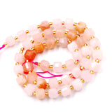 Malahill Wholesale Natural Faceted Stone Beads for Jewelry Making Sold per Bag 5 Strands Inside Cube Pink Aventurine 6mm