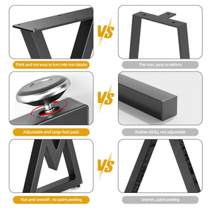 Likapop 28 Metal Coffee Table Legs, Diamond Shape Bench Legs, Heavy Duty Desk Legs, Black Metal End Table Legs, DIY Furniture