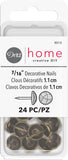 Dritz Home 9010 Hammered Decorative Nails, 7/16-Inch, Antique Brass (24-Piece)