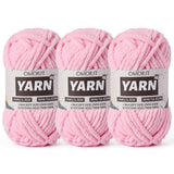 3 Pack Dark Pink Fluffy Chunky Chenille Crochet Yarn, Baby Yarn for Crocheting Soft Blanket, Bulky Velvet Yarn (100g/54.8yds Eac