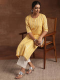 Libas Women'S Cotton Straight Kurta (29196_Yellow Yellow 2Xl