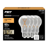 Feit Electric A19 LED Light Bulbs, 60W Equivalent, 810 Lumens, 3000K Bright White, High CRI 90+, Dimmable, Filament Style, Energ