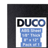 Duco ABS Plastic Sheet 1/8 (3.2 mm) Thick 8 x 12 - 1 Pack of USA-Made Textured & Matte ABS Black Sheet - Heat Moldable Plastic P