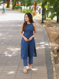 Gosriki Women'S Rayon Viscose Straight Printed Kurta With Pant (Palakad Blue-Gs_Xl_Blue_X-Large),Blue,,B0DVPMFWLC