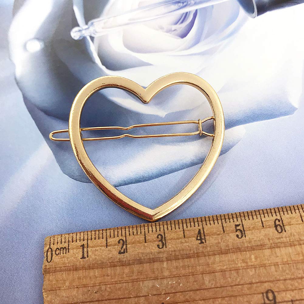10 Pcs Hollow Smooth Love Heart Hair Pins Clip - Fashion Cute All-Match Hairpin Side Clamp Liu Hai Horse Tail Clip for Women Lad