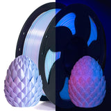 Bi-Color Sky Blue Pink Glow in The Dark 1.75mm PLA Filament with Smooth Surface, Bright Luminous Dual Color 3D Printer Filament,