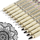 Hetzon Sales 12 Pcs Drawing Pens Set for Sketching Fine Line Art Illustration Outlining Doodling Mandala and Creative Artwork