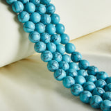 35pcs 10mm Natural Blue Turquoise Beads Gemstone Beads Round Loose Beads for Jewelry Making