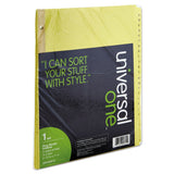 Universal Deluxe Preprinted Plastic Coated Tab Dividers with Black Printing, 25Tab, A to Z, 11 X 8.5, Buff, 1 Set