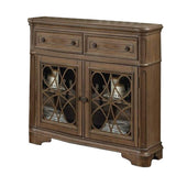 Benjara Traaditional Style Wooden Server with Two Spacious Drawers, Brown