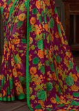 Gosriki Women'S Printed Semi Georgette Saree With Blouse (Apne-Purple-Gs_Purple),Purple,,B0BM9ZW287