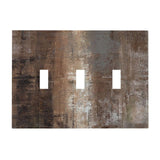 Brown Art Abstract 3 Gang Triple Toggle Light Switch Wall Plate Cover Taupe Rust Oil Painting Decirative Electrical Faceplate fo