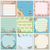 Saypacck 9 Pads Otter Sticky Notes 3x3 Inch Cute Self Stick Notepads Notes Adhesive Memo Pad Office Decor Gifts for Students Sch