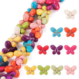 Elecrelive 1 Strand Colorful Butterfly Turquoise Beads Insect Turquoise Stone Beads Dyed Synthetic Gemstone for Bolo Bracelets N