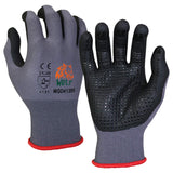 WOLF Ultra-Thin Nitrile Foam Palm Coated Glove with Tacky Dot Grip, Multi Purpose