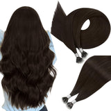 Easyouth Nano Bead Hair Extensions Brown Nano Hair Extensions Human Hair Dark Brown 20 Inch 50g 50s Nano Bead Human Hair Extensi