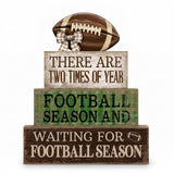 Lineshading 4 Pcs Football Table Decorations Football Tiered Tray Decor Sport Game Centerpiece Decorative Rugby Block Gift for F