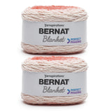 Bernat Blanket Perfect Phasing Crimson Cake Yarn - 2 Pack of 10.56oz/299.37g - 100% Polyester - #6 Super Bulky - 220 Yards for K