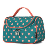 Yeiotsy Travel Cosmetic Bag - Polka Dots Makeup Travel Organizer, Hanging Toiletry Bag for Women (Lake Blue)