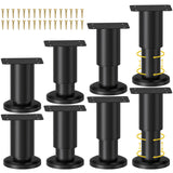Wlrrcwdttc 8 Pcs Metal Adjustable Furniture Legs 3.15-4.72 inch, Adjustable Cabinet Legs for Sofa/Bed/Chair/Couch/Dresser/Table,