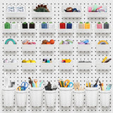 Roowest 60 Pcs Pegboard Cups Pegboard Bins Set, Wall Organizer with Hooks and Loops, Hooks Assortment Organizer Accessory for Of