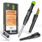 Nicpro Carpenter Pencil with Sharpener, CP3000 Construction Pencils with 6 Refills in a Lead Dispenser, Deep Hole Mechanical Pen