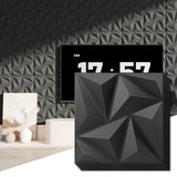 Art3d 3D Wall Panels 20 Pack, 11.8 x 11.8 (19 Sq.ft) PVC Wall Panels, Glue Up Wall Decor for Living Room, Bedroom, Office, Black