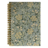 JTRYHRERE William Morris Inspired Floral Spiral Notebook for Work Study, Art Nouveau Pastel Green Jasmine Flower Notebook Journa