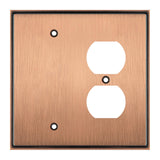 Henne Bery Soft Modern Decorative Wall Plate Switch Plate Outlet Cover (Blank/Duplex, Antique Copper)