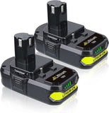 Masione 2P 3.6Ah Replacement for Ryobi 18V Battery Lithium Compatible with Ryobi Battery P108 P102 P103 P104 P105 P107 P109 P122