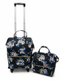 Swarn Products 2 Piece Rolling Travel Bag Set With Wheels & Matching Handbag, Large Capacity Expandable Duffel Luggage, Lightwei