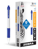 Zebra Pen Sarasa Dry X20+ Retractable Gel Pen, Plastic Barrel with Protective Coating, Medium Point, 0.7mm, Blue Ink, 12-Pack (4