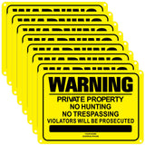Yaocom 8 Pcs No Trespassing Signs Private Property Reflective Aluminum Posted Symbols Metal No Hunting or Trespassing Signs for 