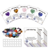 40 Sets Bulk Little Heart Rocks Worry Stones Pocket Hug Token Gift Card for Friends Funeral Celebration of Life Favors Encourage