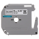 Brother BRTM921 Black Print on Silver 3/8Inch M Tape
