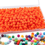 Sunrony 240Pcs 12mm Silicone Beads for Keychain Making, Round Silicone Beads for Pens and Necklace Bracelet Crafts Making(Orange