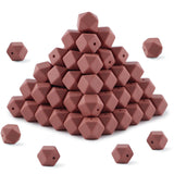 HHCFAST 96Pcs Hexagon Silicone Beads, 14mm Polygon Silicone Beads for Keychain Making, Pens and Bracelet Making(Dark Pink)