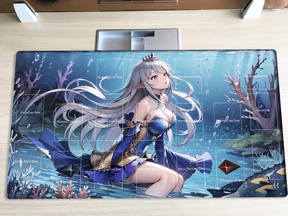 New Mlikemat Playmat Tearlaments Scheiren TCG CCG OCG Trading Card Game Mat with Zones + Free Bag (ZD014-730-A)