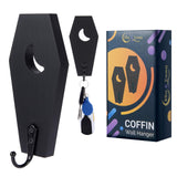 Ella & Emma Wall Mounted Coffin-Shaped Key Holder - Gothic Home Decor Wall Hanger with Hook - Gothic & Spooky Halloween Decor fo
