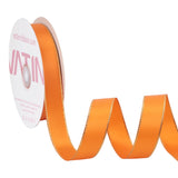 VATIN Double Faced Satin Ribbon 5/8 inch Tangerine with Gold Edge Continuous 25 Yards for Decoration, Craft, Gift Wrappping Wedd
