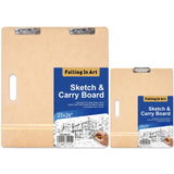 Falling in Art 13X17 & 23X26 Sketch Board Set, Drawing Tote Board for Artists with Sturdy Clip and Rubber Bands, Portable Art Cl