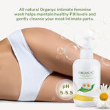 Organyc - Feminine Intimate Wash for Sensitive Skin - Free from Chlorine, Parabens, SLSSLES, and Synthetic Perfumes - 8.5 Fl Oz