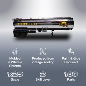 Amt Fruehauf Plated Tanker Trailer (Sunoco) 1:25 Scale Model Kit